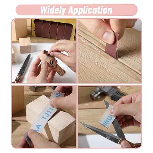 Bates- Emery Cloth Roll, 1" x 20 FT, 5 Pack, 150/240/320/400/600 Grit, Abrasive Sandpaper Roll of Sandpaper Set with Dispenser, Emery Cloth for Metal, Wood, Polishing