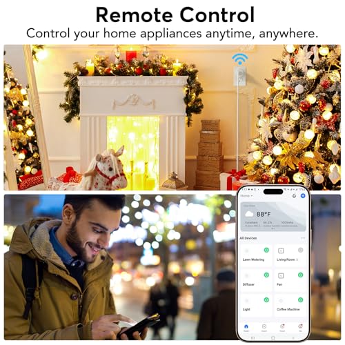 EIGHTREE WiFi Smart Plug Outlet 2-Pack with Alexa & Google Compatibility - Model 15A
