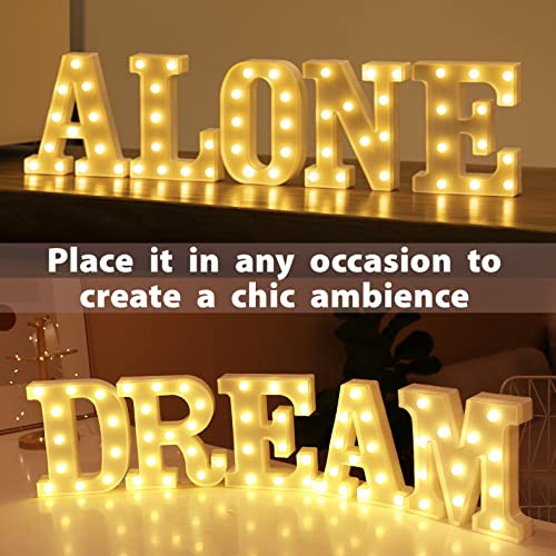 HXWEIYE Light Up Letters A, 8.58 Inch, Warm White-White, Battery Operated