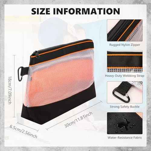 Paterr 16 Pcs Zipper Clear Tool Bag Bulk Small Tool Bag, Heavy Duty Clear Pouch, Multipurpose Waterproof Storage for Men Women Electrician, 4 Color(11.8 Inch)