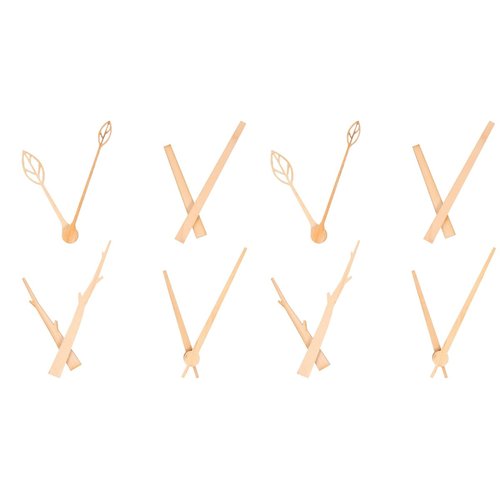 DOITOOL 8 Set Wooden Clock Hands Only, Wooden Clock Mechanism Movement Repair Parts Replacement for Repair DIY Home Art Decor