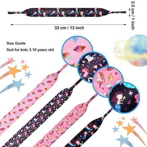 Weewooday 4 Pcs Kids Eyeglass Strap Glasses Holder Sunglasses Lanyard Retainer for Boys and Girls Age 3-10 Years