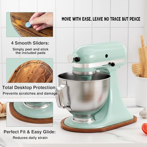 ENVTEK Pine Wood Mixer Slider Mat for KitchenAid Tilt-Head 4.5-5 Qt