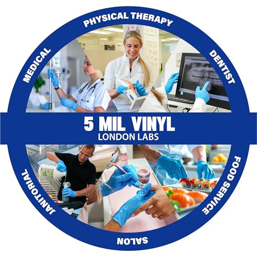 London Labs 1000 Count Large Powder-Free Vinyl Exam Gloves Latex-Free Disposable