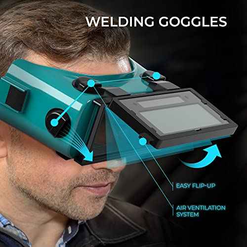 Welding Goggles Glasses Auto Darkening Solar Welders Helmet Eyes Gas Torch Cutting Flip Up Lens Eye Protection