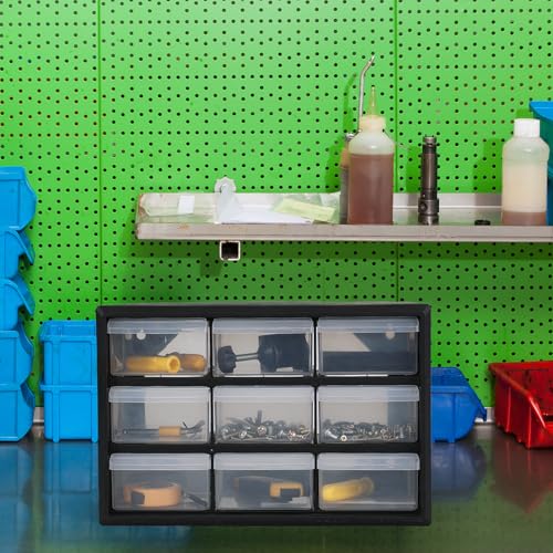 Morcte 9-Drawer Parts Storage Cabinet – Small Parts Organizer, Wall or Desk Top