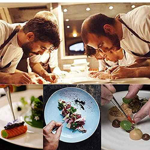 Cross Lock Tweezer 2PCS 125 mm / 4.9 inch Stainless Steel Bent and Straight Tip Cross-Locking Tweezers for Jewelry Making Repair