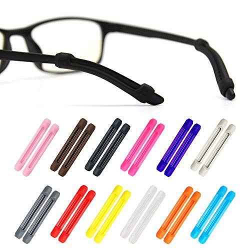 Eyewear Retainer Eyeglass Temple Tip for Kids and Adults Silicone Anti Slip Holder for Glasses Piece Ear Hook - 12 Pairs
