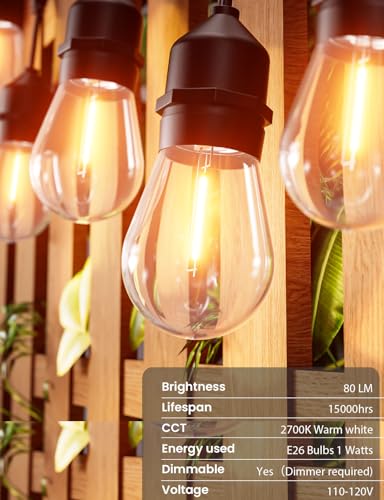 Svater 105 FT Outdoor Waterproof String Lights with Shatterproof Bulbs ETL Certified