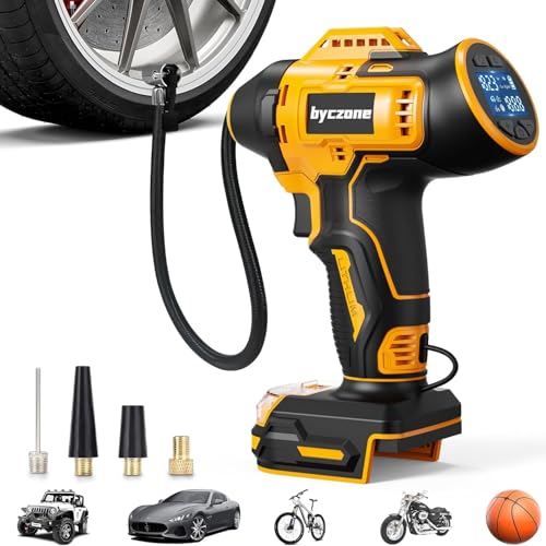 Byczone 160 PSI Tire Inflator for Dewalt 20V Max Battery - Yellow