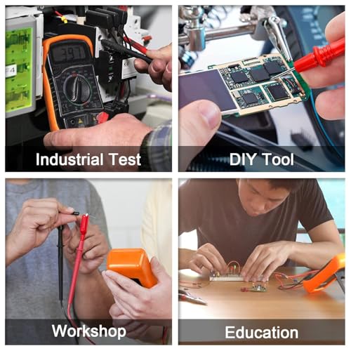 Orange & Black Digital Multimeter Volt & Current Tester 2000 Counts with Leads Backlight LCD