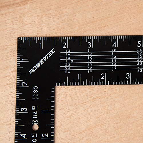 POWERTEC Framing Square, 16 x 24 Inch Steel Carpenter Square with