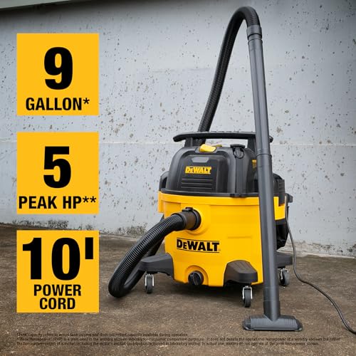DEWALT Wet/Dry Shop Vacuum 9 Gallon 5HP with Blower & Accessories - Model DXV09P