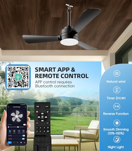 Aetherlume 28 Inch Plug-in Ceiling Fan Light with Remote, Dimmable 3CCT LED, Reversible for Bedroom Garage Tent Porch Kitchen