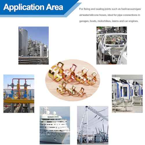 Tnisesm 70 Pcs 6-16mm Spring Hose Clamp Assortment kits, Silicone Vacuum Hose Action Pipe Clamp Low Pressure Air Clip Clamp for Hose Clamps(6mm, 9mm, 10mm, 11mm, 12mm, 14mm, 16mm) TN-23