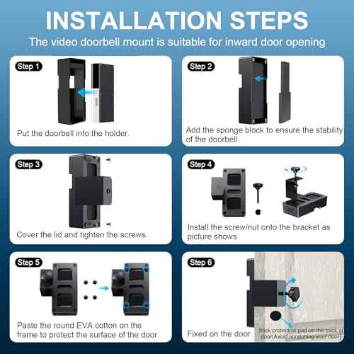 Anti-Theft Video Doorbell Mount Compatible with Ring/Blink Wireless Video Doorbell 1/2/3/3 Plus/4/2023 Release,Not Block Doorbell Motion Sensor,No-Drill Mounting Bracket,for Houses,Apartments,Black