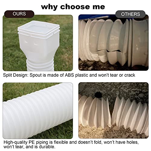 White Rain Gutter Downspout Extenders 2-Pack, Flexible, Extendable from 21 to 68 Inches
