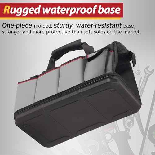 IRONLAND Tool Bag Organizer 16.5 Inch for men, Waterproof Heavy Duty ToolBag Organizer Storage, Tool box Organization, Soft Handle Large Zipper Carrying Toolbox, Dad Men Mechanic Birthday Gift