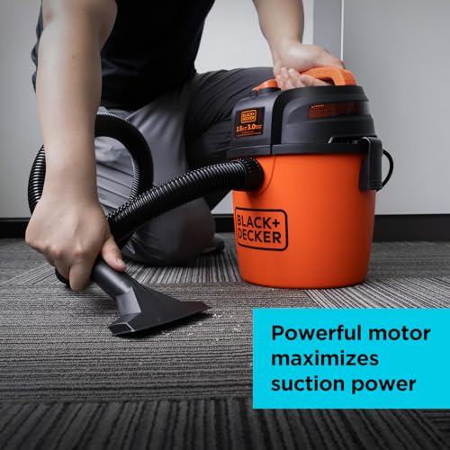 BLACK+DECKER 2.5 Gallon 3 HP Wet Dry Shop Vacuum Cleaner with Accessories