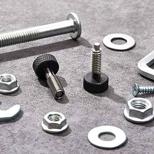 Hand Retractable Spring Plunger with Knurled Handle M6 Quick Release Pins, 0.500'' Thread Length, No Patch(Black,2 Packs)