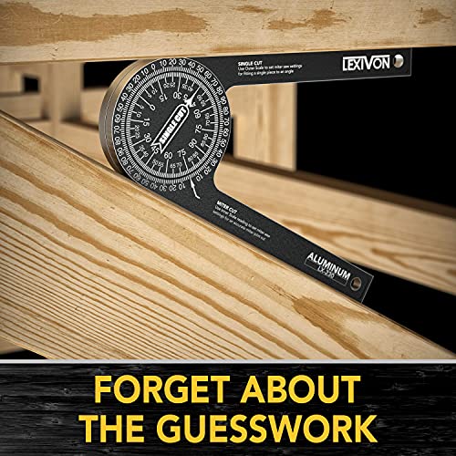 LEXIVON 7-Inch Aluminum Miter Saw Protractor - Precision Laser Engraved Angle Finder
