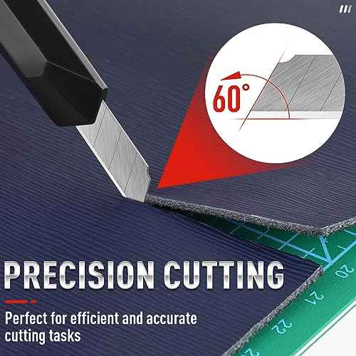 DIYSELF 50Pcs 9mm Utility Knife Replacement Blades, Snap Off Blades for 9MM Universal Box Cutters (60¡Æ)