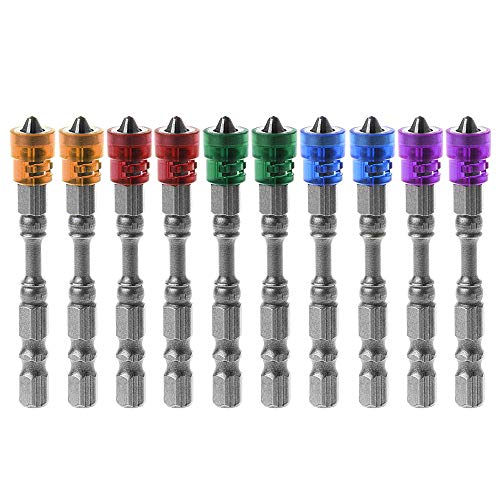 10pcs PH2 Magnetic Phillips Cross Screwdriver Bits Set 1/4 Inch Hex Shank Plasterboard Drywall S2 Alloy Electric Power Driver Bit Set ¡¦