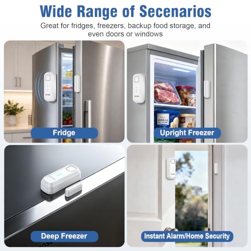 Daytech Freezer Door Alarm 1-4 Min Delay, White 2-Pack