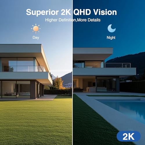 Security Cameras Wireless Outdoor, Pan Rotating 180¡Æ WiFi Cameras with 2K Color Night Vision Battery Powered Spotlight/Siren PIR Motion Detection 2-Way Talk Waterproof Cloud/SD Storage Cameras