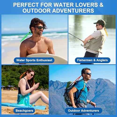 6 Pack Floating Sunglasses Straps for Water Sports ? Buoyant Glasses Strap, Adjustable for Boating, Kayaking, Fishing, Paddleboarding - Secure Anti-Slip Cord, Easy Install for Men & Women