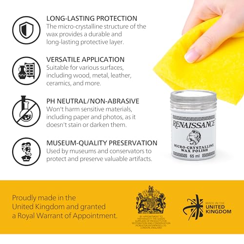Renaissance Micro-Crystalline Wax Polish 65ml for Furniture & Art Conservation