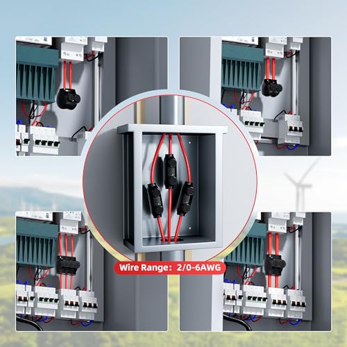 DAIERTEK 2/0-6 AWG Insulated Wire Connectors 4-Pack Aluminum to Copper Inline Splice