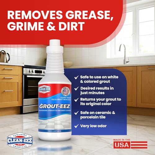 Clean-eez Heavy-Duty Grout Cleaner 2 Pack with Stand-Up Brush - 32 oz