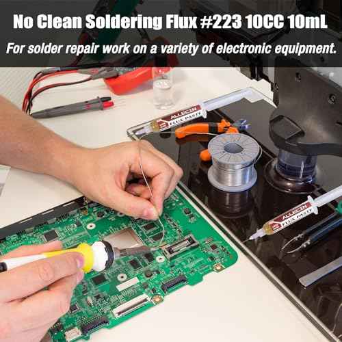 No Clean Soldering Flux 223 10CC 10mL High Viscosity Electronics Solder Fluxes Paste Syringe for Circuit Boards and Copper Electrical Wire with Needle Dispensing Tool (Pack of 1Pcs)