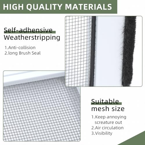 Flyzzz Adjustable Sliding Window Screen 2-Way Aluminum Frame Expandable Fit Windows