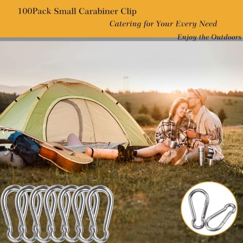 V-chen Silver Heavy Duty 3.12 Inch Carabiner Clips 60PCS M8 Spring Snap Hooks