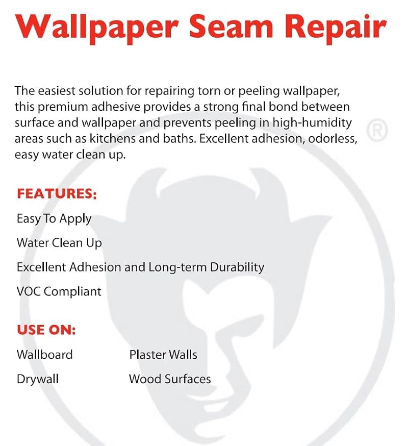 Red Devil 0878 Wallpaper Seam Repair Adhesive 5 oz - Clear Wall Glue & Paste