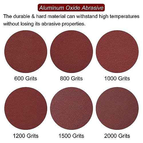 HARFINGTON 60pcs Triangular Hook & Loop Sandpapers 600/800/1000/1200/1500/2000 Grits 3-1/8" Aluminum Oxide Sanding Pads Mouse Detail Sander Papers Multitool Sheets Set (10pcs of Each Grits)