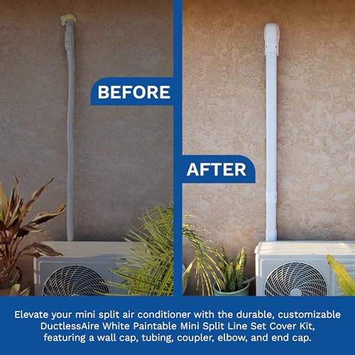 DuctlessAire White Mini Split Line Set Cover Kit 3x7.5ft for AC & Heating