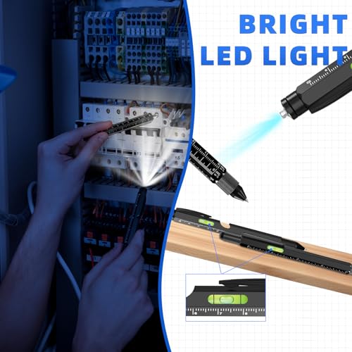 MaxLax 9-in-1 Multi-Tool Pen Gift Set - Father's Day Present with Pliers, Assembly and DisassemblyTools & Bottle Opener, Gifts for Men, Dads & Outdoorsmen - Great for Birthdays (Black+Black)