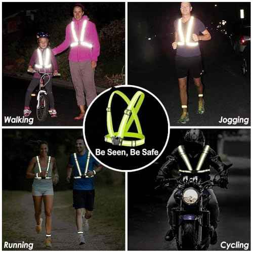 Reflective Safety Vest 2pcs - High Visibility Vest Adjustable Straps for Outdoor Jogging, Cycling, Walking and Riding