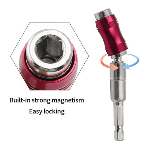 Pivoting Bit Tip Holder 1/4¡±Magnetic Screw Drill Tip Pivot Screwdriver Bit Holder Magnetic Screw Holder Extender Bendable in 20¡Æ Angle for Corners or Tight Spots (88mm)