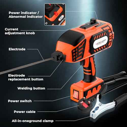 Portable Welding Machine 110V Handheld Welder with 20PCS Rods ? Electric ARC Welder Gun with IGBT Inverter, 5 Adjustable Current Levels, Fits 3/32¡È?1/8¡È Welding Rods, Ideal for DIY, Repair