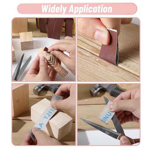 Bates- Emery Cloth Roll, 1" x 20 FT, 4 Grits, 120/180/360/600 Grit, Abrasive Sandpaper Roll of Sandpaper Set with Dispenser, Emery Cloth for Metal, Wood, Polishing