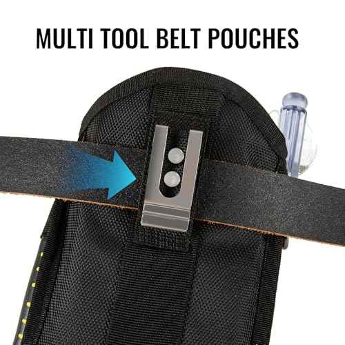 Nail/Screw Work Samll Tool Pouch with Belt Clip,Made of Oxford Cloth 1680d Bolt Storage Pouch, Mini Organizer Pocket Attachment for Tool Belt,Electrician, HVAC Tech, Plumber, Carpenter Use