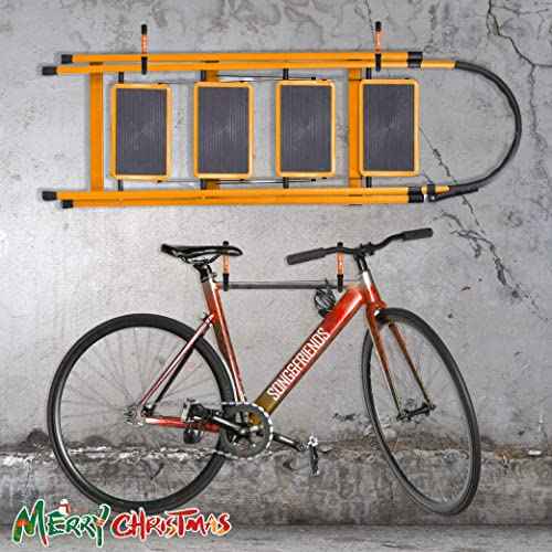 HUHOLE Ladder Hooks for Garage Wall, Wall Mount Ladder Brackets with 9.8" Jumbo Arm, Utility Hooks for Bike, Folding Chair, Bulk Items