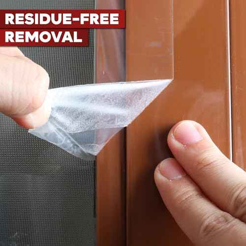 XFasten Transparent Window Weather Sealing Tape, 2-Inch x 30 Yards (50.8mm x 27.43m), Clear Window Draft Isolation Sealing Film Tape, No Residue