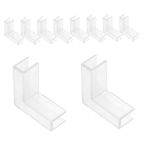 Cabilock 10Pcs Glass Connector Clamp for Aquariums and Display Cabinets Plastic Transparent Clamps for Securing and Partitioning Glass Shelves