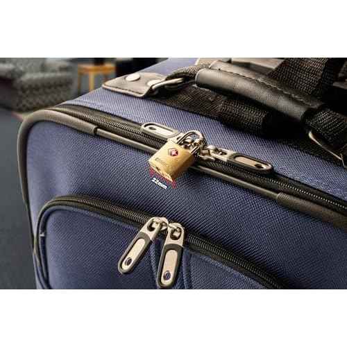 BRINKS TSA Approved Padlock, 22mm Solid Brass, Chrome-Plated with Hardened Steel Shackle, TSA Locks for Luggage, 2- Pack