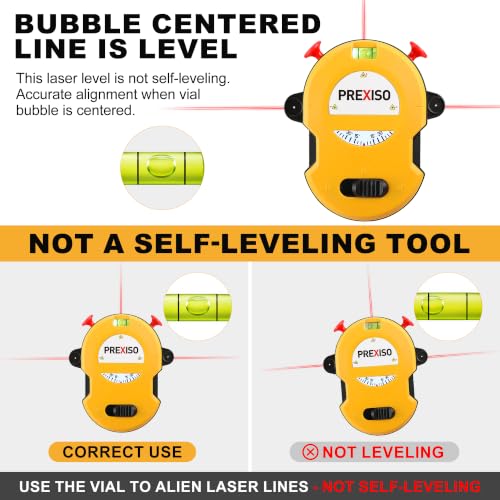 Prexiso Multi Surface Laser Level with LED Light & Vial for Accurate Alignment